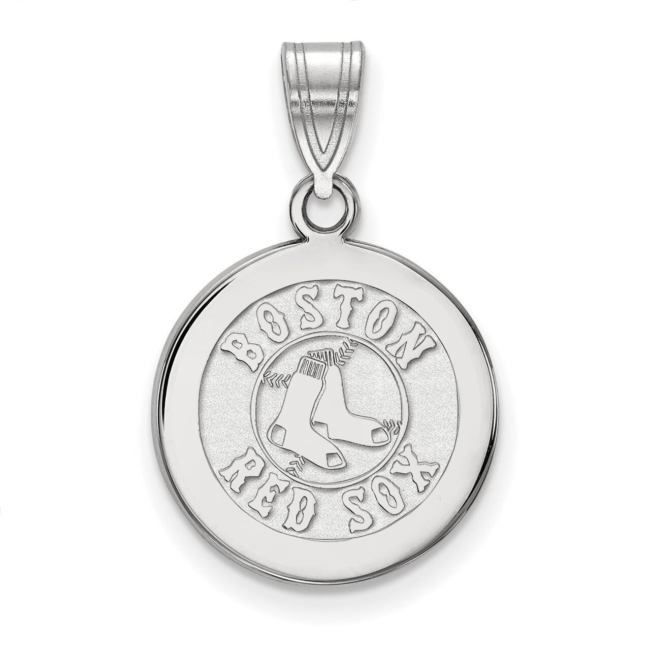 Boston Red Sox Medium Disc Pendant 10k White Gold 1W039RSO