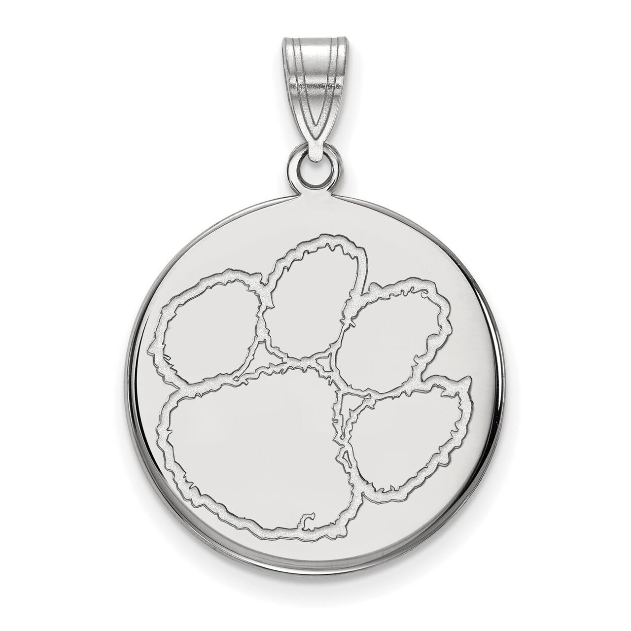 Clemson University Large Disc Pendant 10k White Gold 1W041CU, MPN: 1W041CU, 886774787299