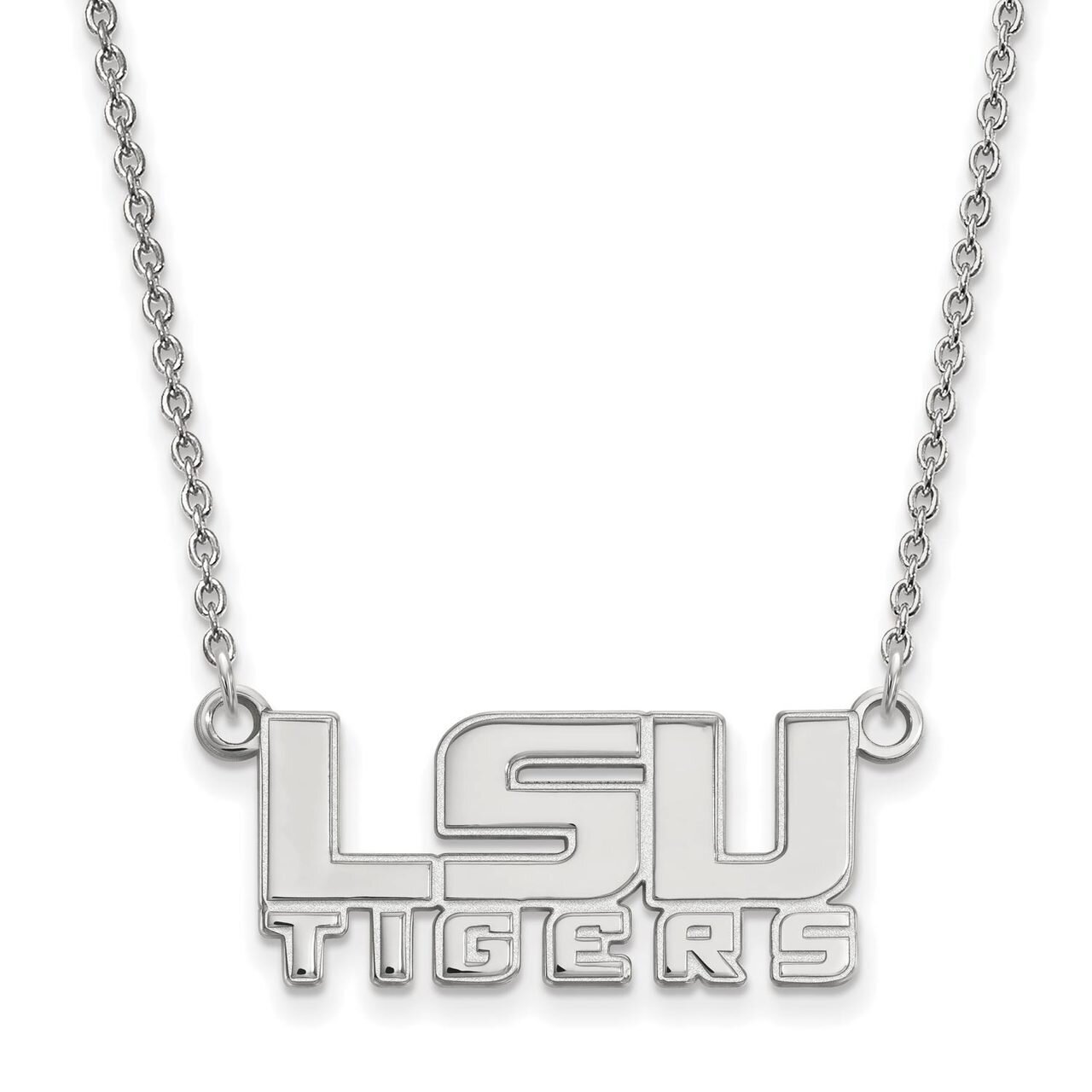 Louisiana State University Small Pendant with Chain Necklace 10k White Gold 1W047LSU-18, MPN: 1W047…