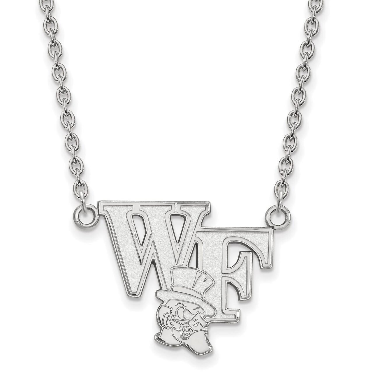 Wake Forest University Large Pendant with Chain Necklace 10k White Gold 1W048WFU-18, MPN: 1W048WFU-…