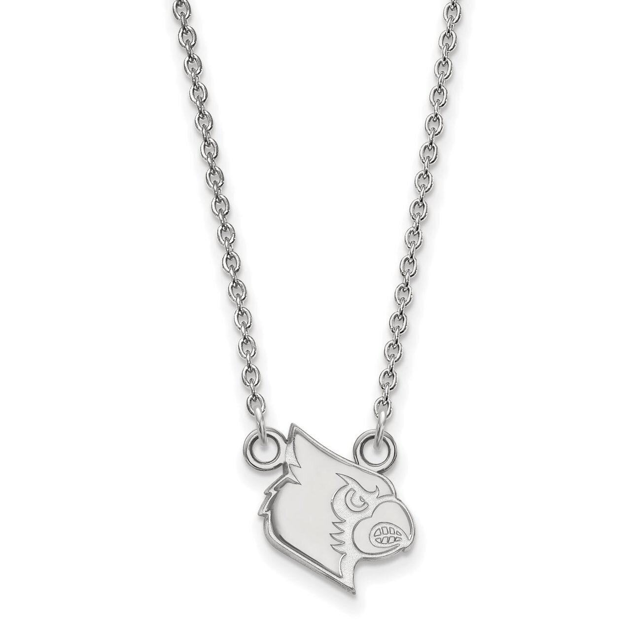 University of Louisville Small Pendant with Chain Necklace 10k White Gold 1W050UL-18, MPN: 1W050UL-…