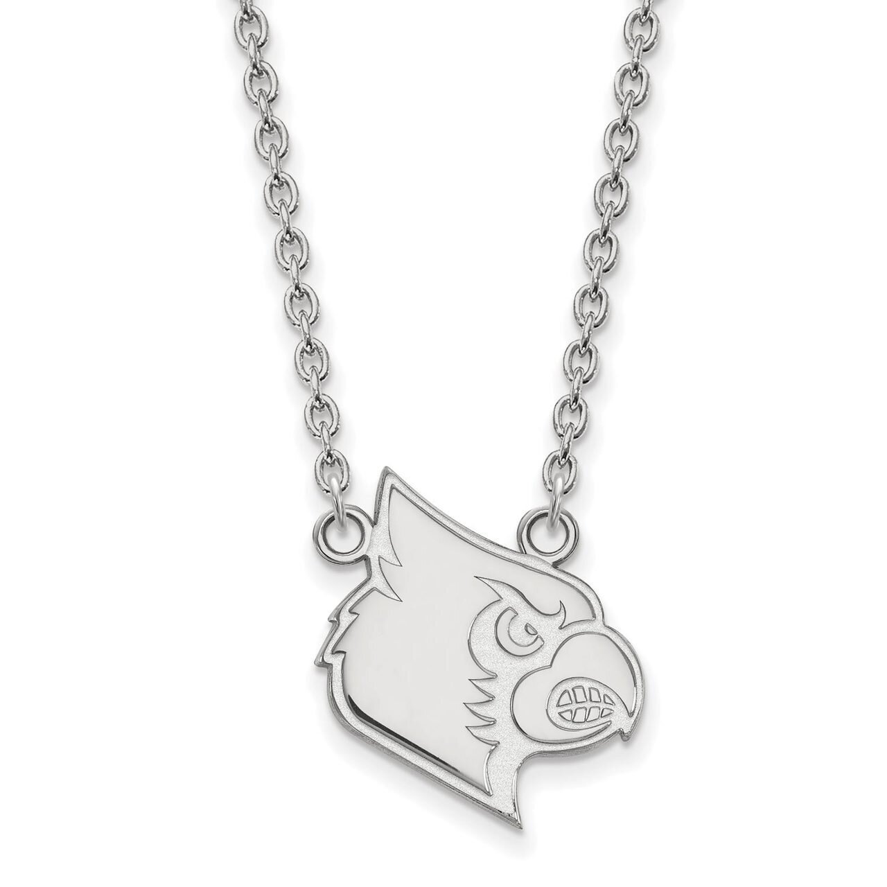 University of Louisville Large Pendant with Chain Necklace 10k White Gold 1W051UL-18, MPN: 1W051UL-…