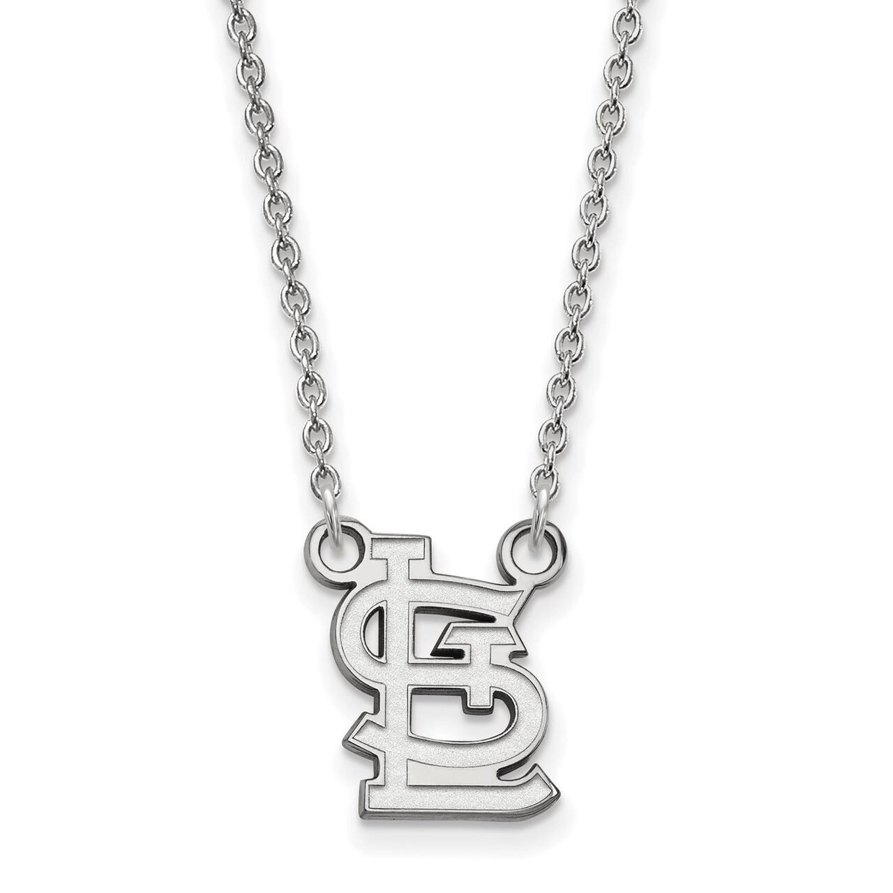 Saint Louis Cardinals Small Pendant with Chain Necklace 10k White Gold 1W052CRD-18