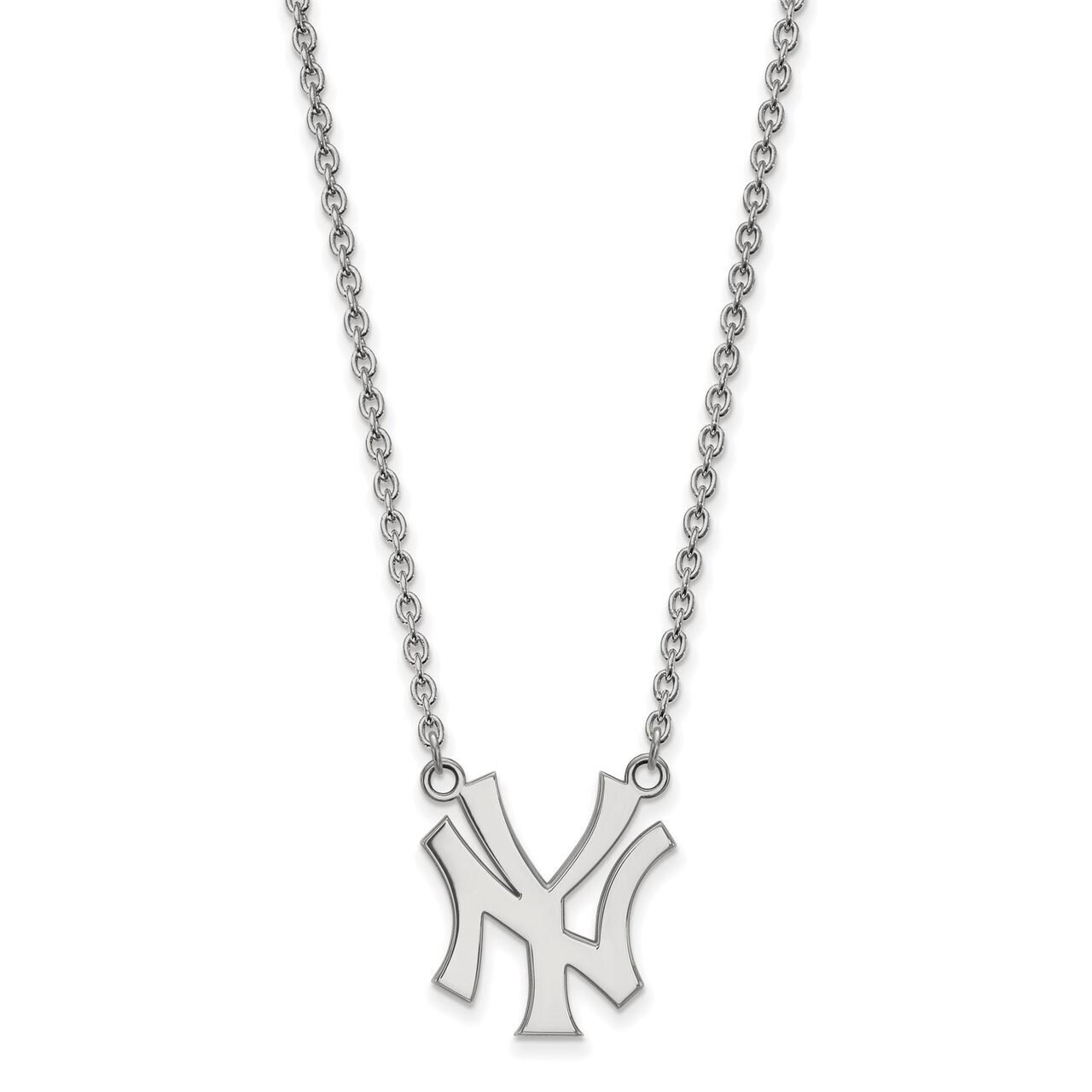 New York Yankees Large Pendant with Chain Necklace 10k White Gold 1W052YAN-18, MPN: 1W052YAN-18, 88…