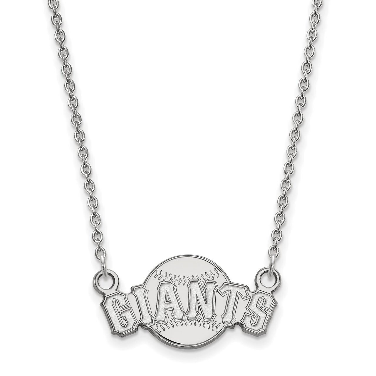 San Francisco Giants Small Pendant with Chain Necklace 10k White Gold 1W053GIT-18