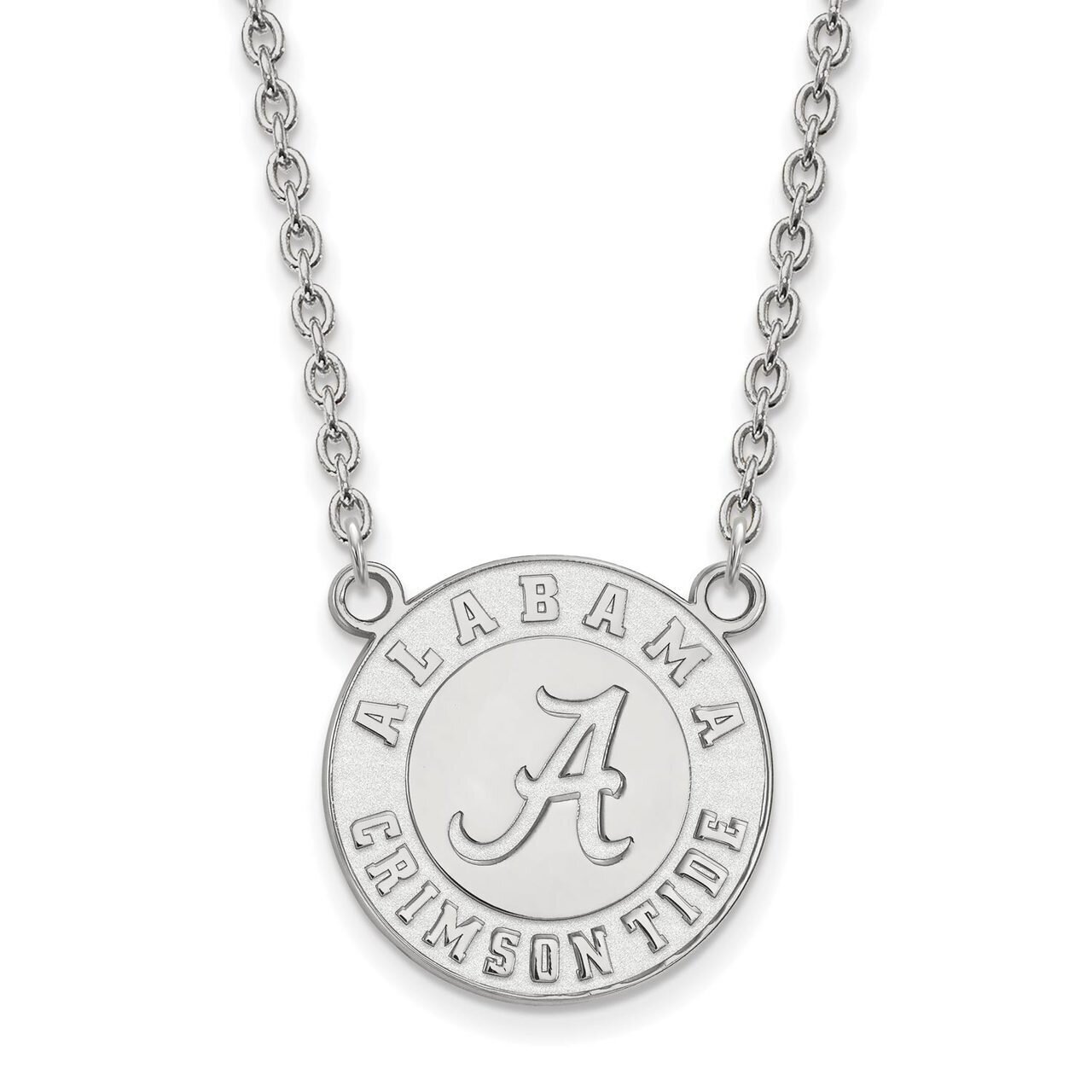 University of Alabama Large Pendant with Chain Necklace 10k White Gold 1W055UAL-18, MPN: 1W055UAL-1…