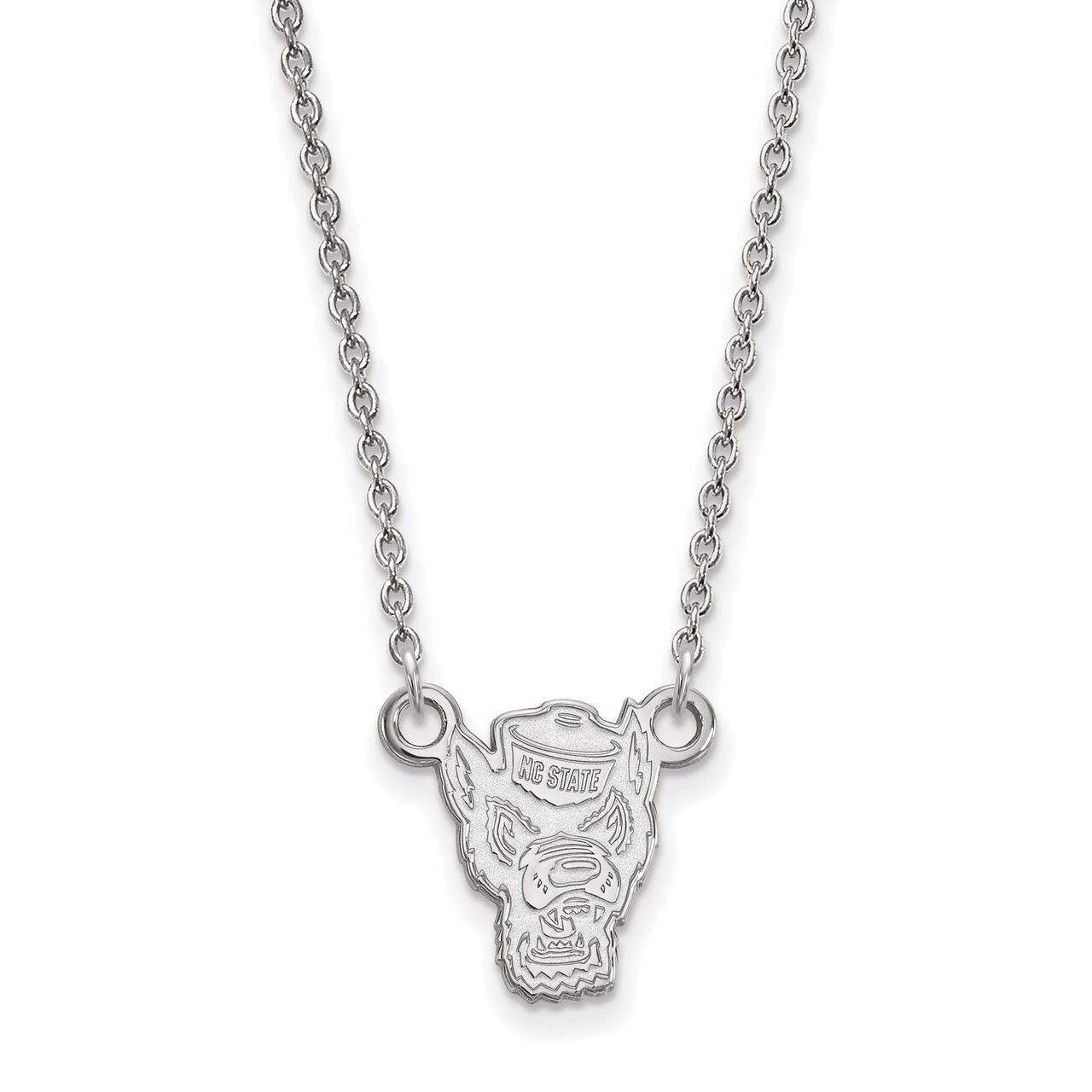 North Carolina State University Small Pendant with Chain Necklace 10k White Gold 1W056NCS-18, MPN: …