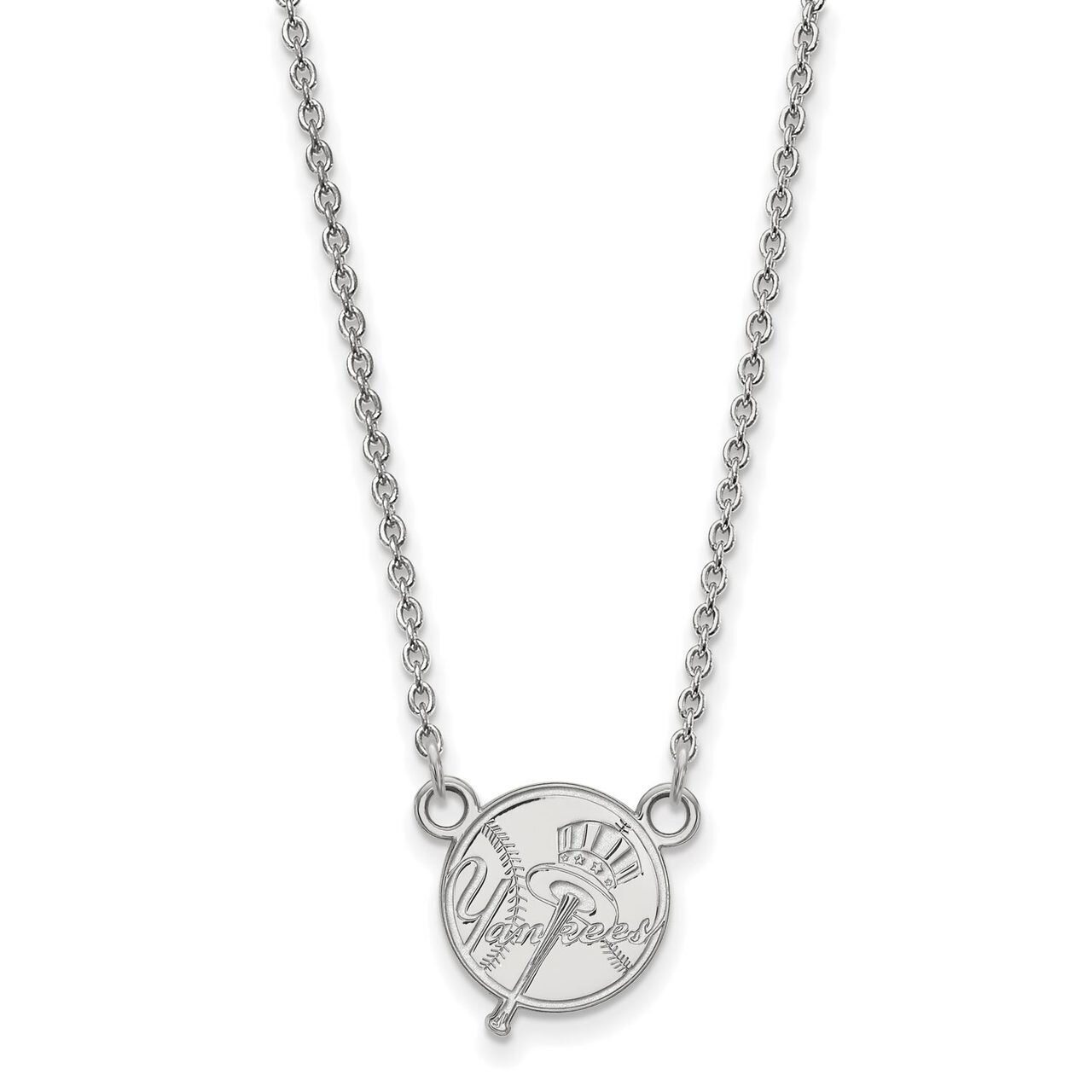 New York Yankees Small Pendant with Chain Necklace 10k White Gold 1W059YAN-18, MPN: 1W059YAN-18, 88…