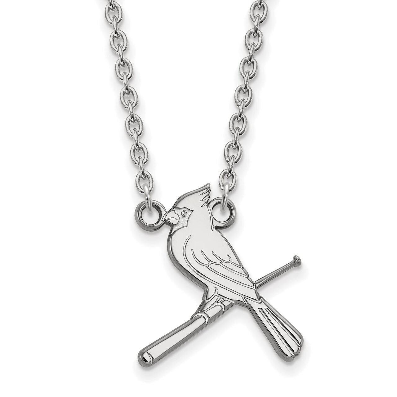 Saint Louis Cardinals Large Pendant with Chain Necklace 10k White Gold 1W061CRD-18, MPN: 1W061CRD-1…