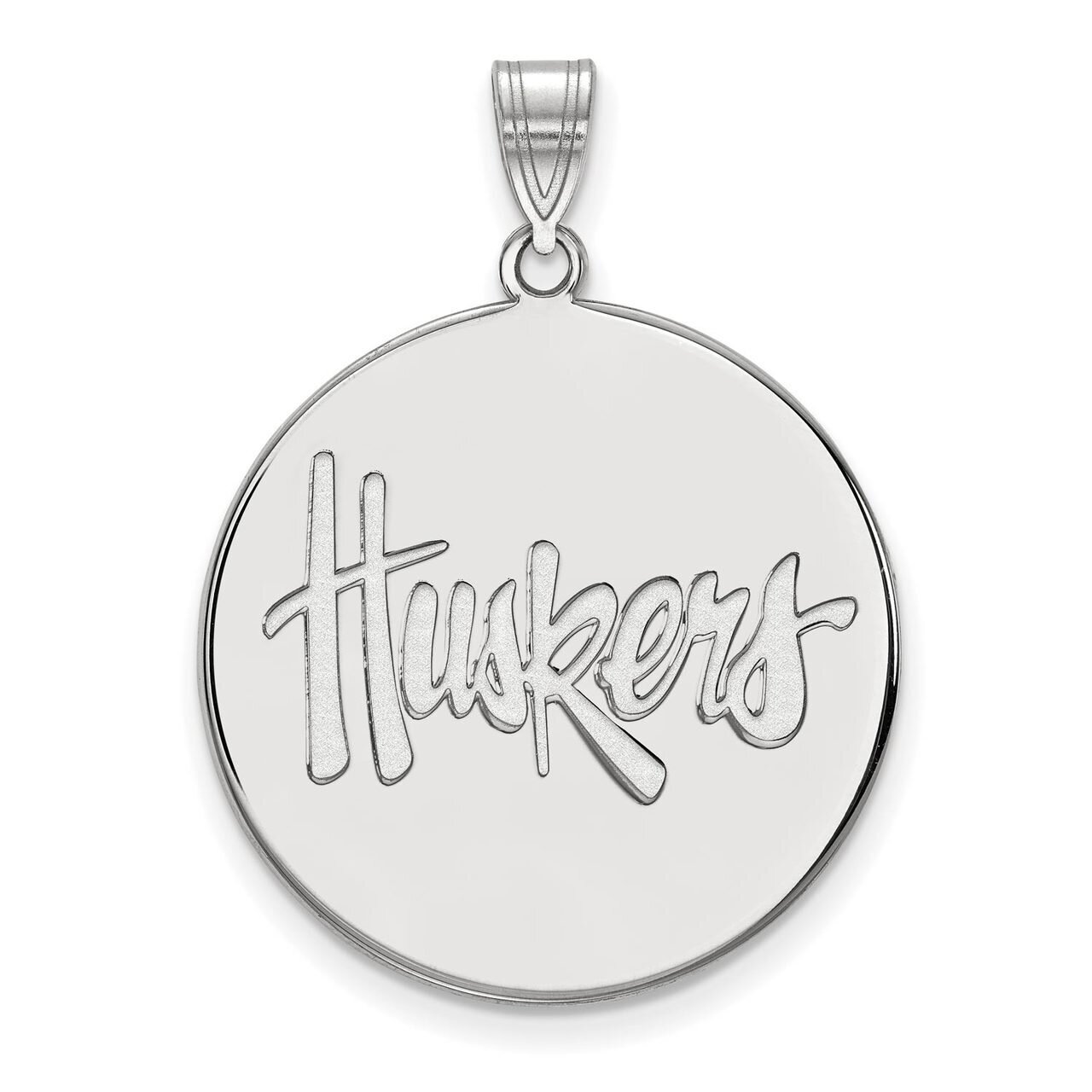 University of Nebraska x-Large Disc Pendant 10k White Gold 1W063UNE, MPN: 1W063UNE, 886774791890