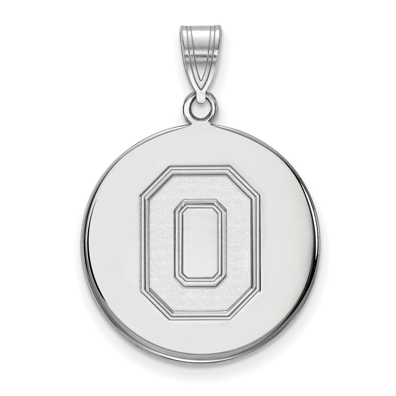 Ohio State University Large Disc Pendant 10k White Gold 1W064OSU, MPN: 1W064OSU, 886774792019