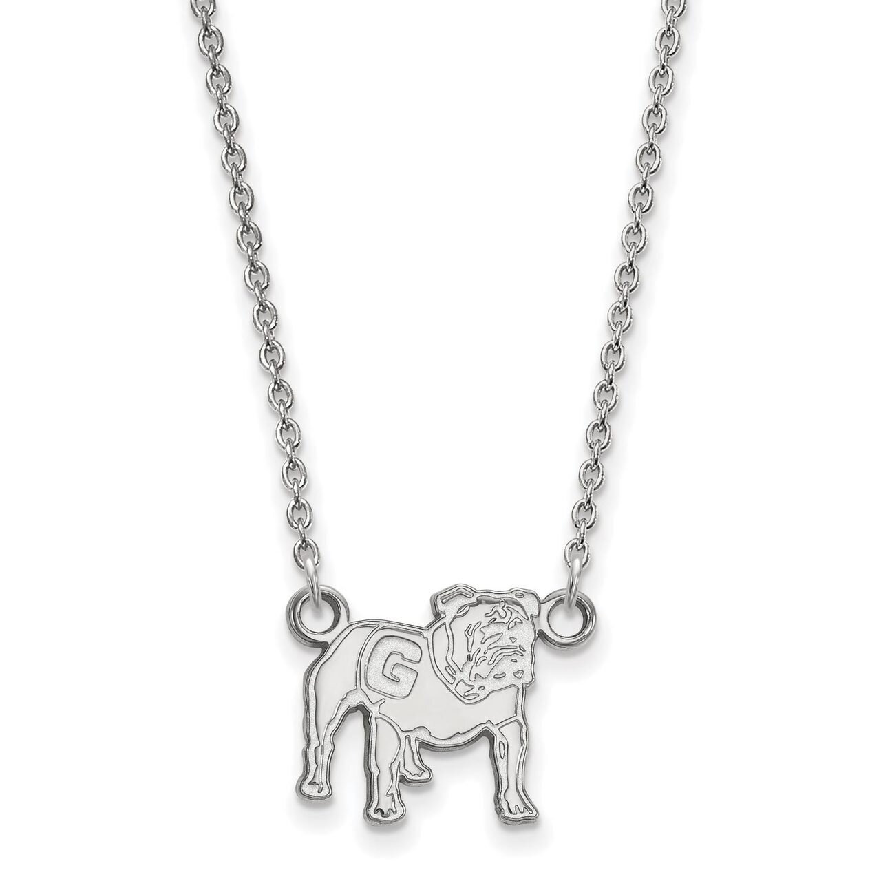 University of Georgia Small Pendant with Chain Necklace 10k White Gold 1W066UGA-18, MPN: 1W066UGA-1…