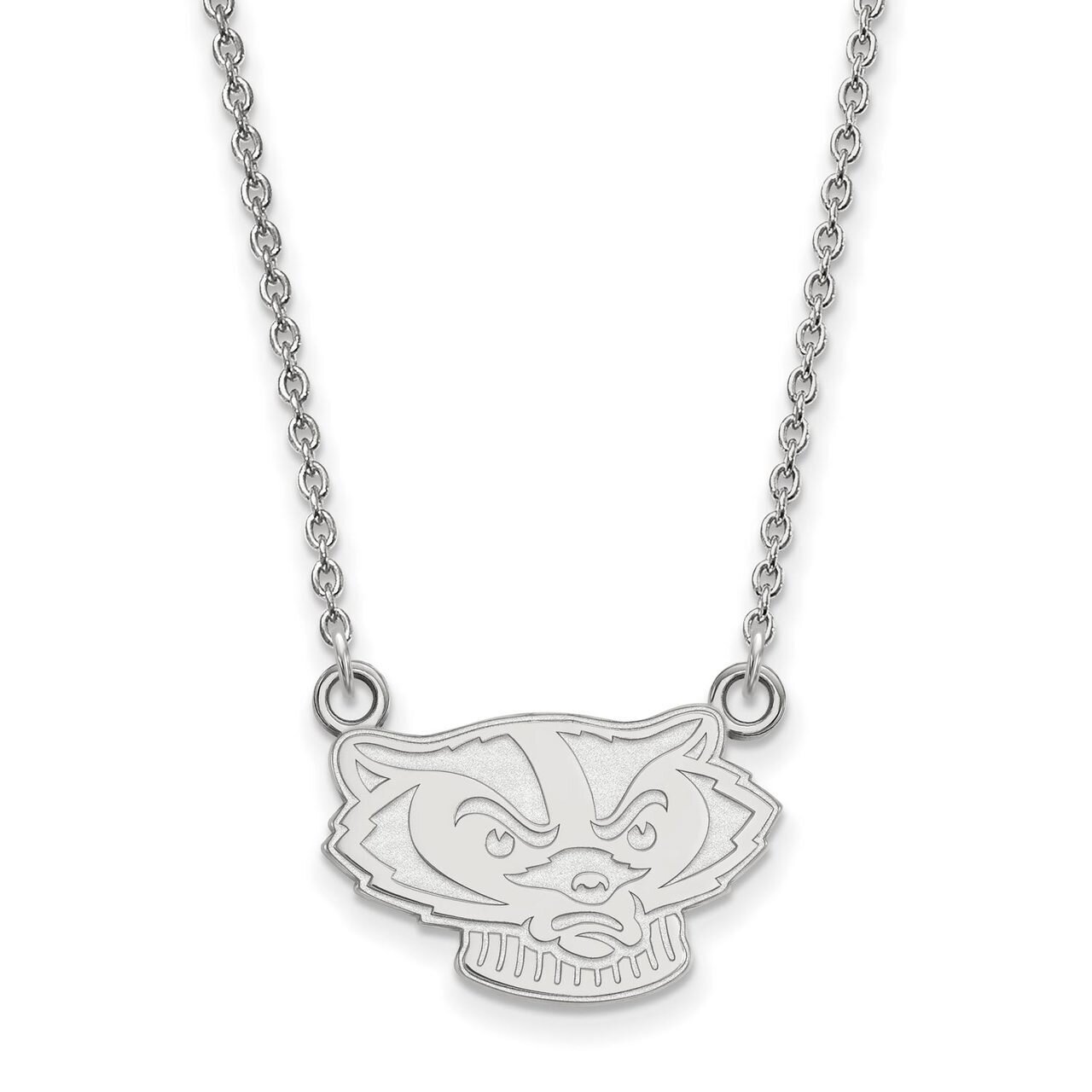 University of Wisconsin Small Pendant with Chain Necklace 10k White Gold 1W066UWI-18, MPN: 1W066UWI…