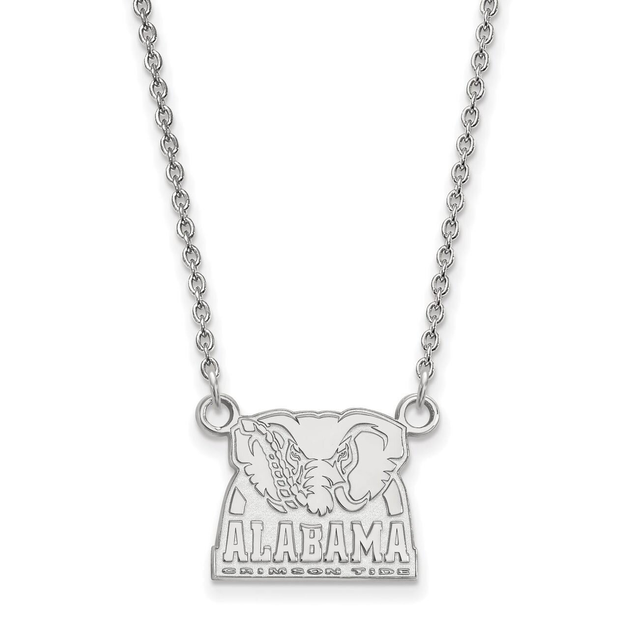 University of Alabama Small Pendant with Chain Necklace 10k White Gold 1W068UAL-18