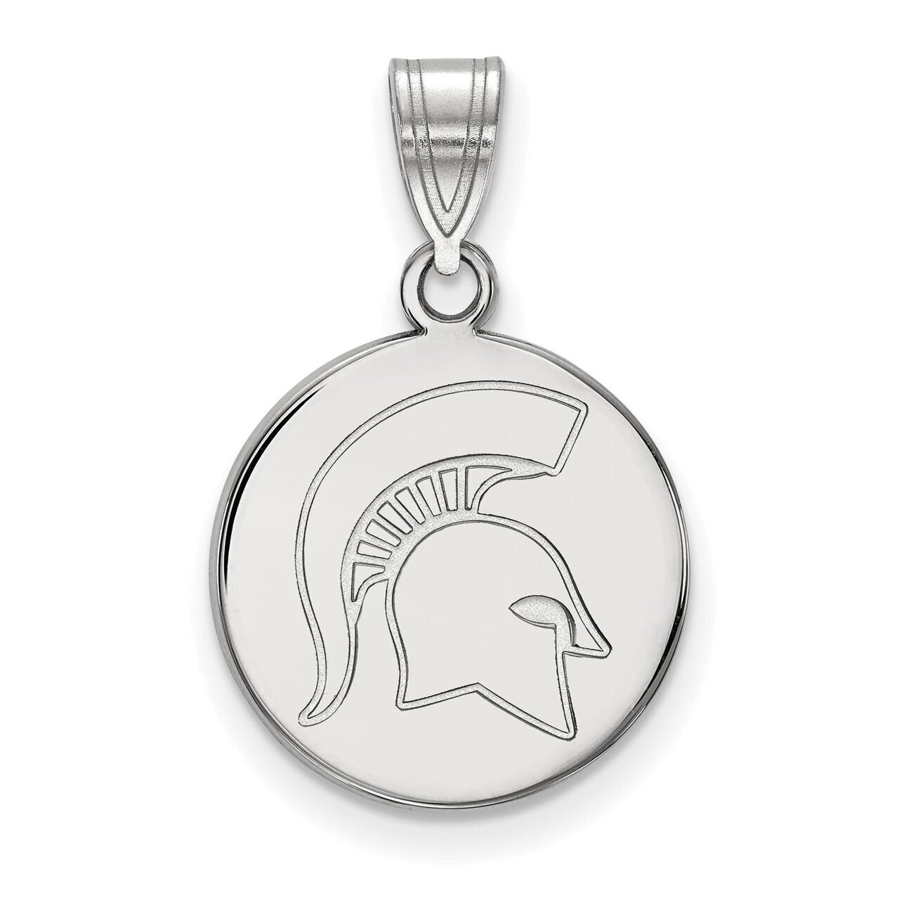 Michigan State University Medium Disc Pendant 10k White Gold 1W069MIS