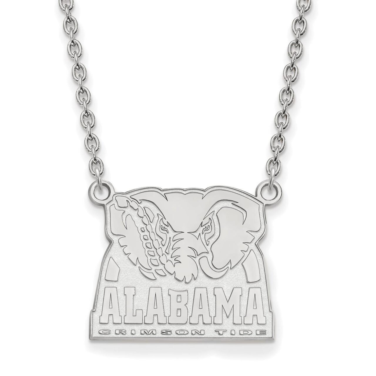 University of Alabama Large Pendant with Chain Necklace 10k White Gold 1W069UAL-18, MPN: 1W069UAL-1…