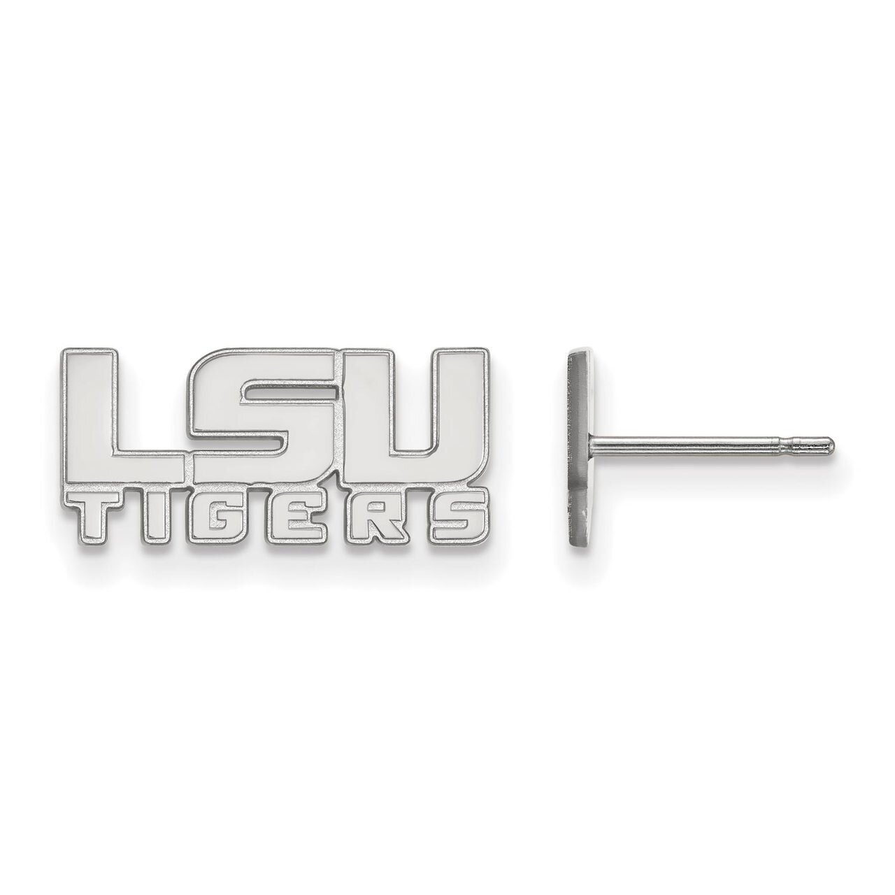 Louisiana State University x-Small Post Earring 10k White Gold 1W083LSU