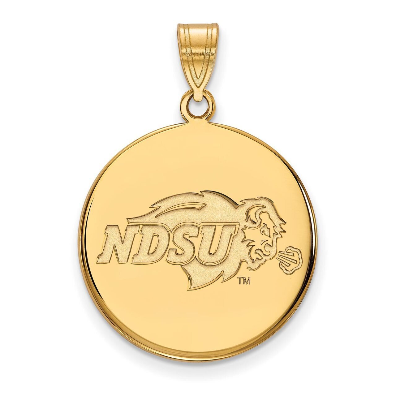 North Dakota State Large Disc Pendant 10k Yellow Gold 1Y001NDS