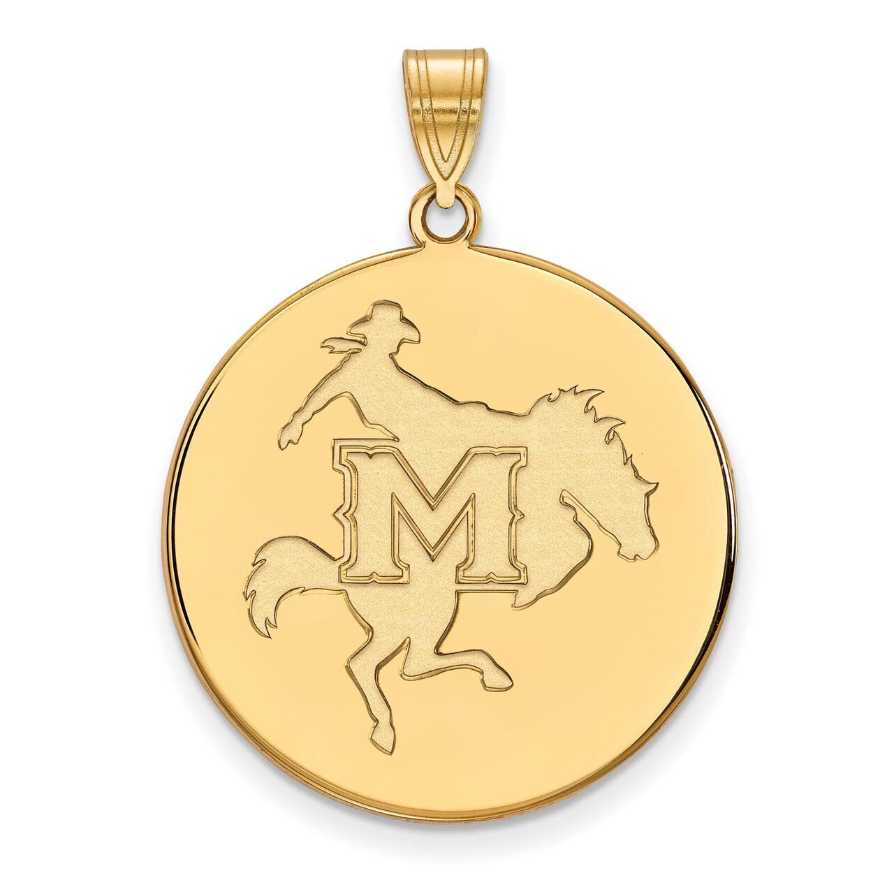 McNeese State University x-Large Disc Pendant 10k Yellow Gold 1Y002MNS, MPN: 1Y002MNS, 886774797403