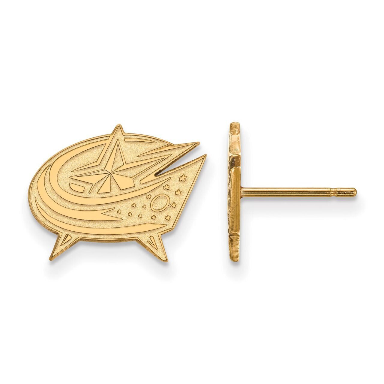 Columbus Blue Jackets Small Post Earring 10k Yellow Gold 1Y004BJA, MPN: 1Y004BJA, 886774800608