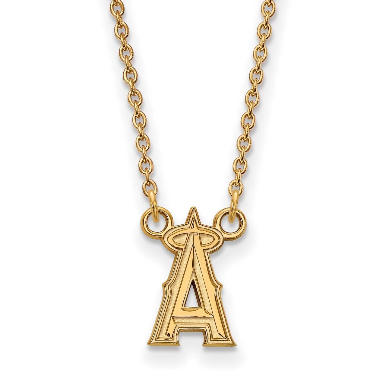 Los Angeles Angels Small Pendant with Chain Necklace 10k Yellow Gold 1Y006ANG-18