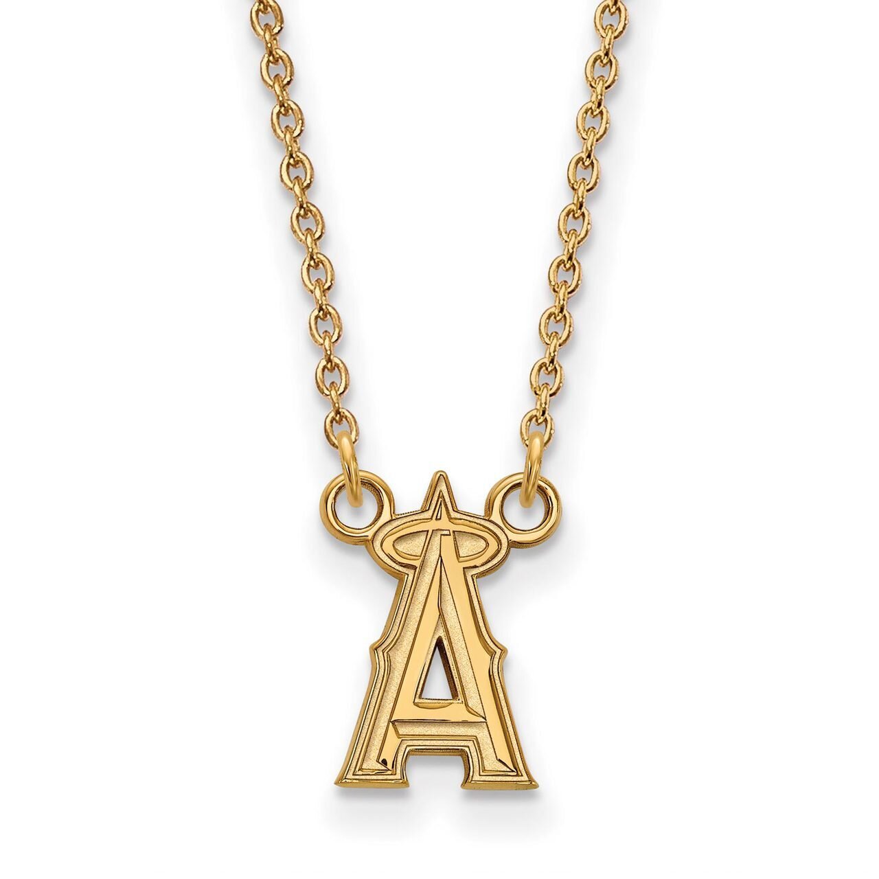 Los Angeles Angels Small Pendant with Chain Necklace 10k Yellow Gold 1Y006ANG-18, MPN: 1Y006ANG-18,…
