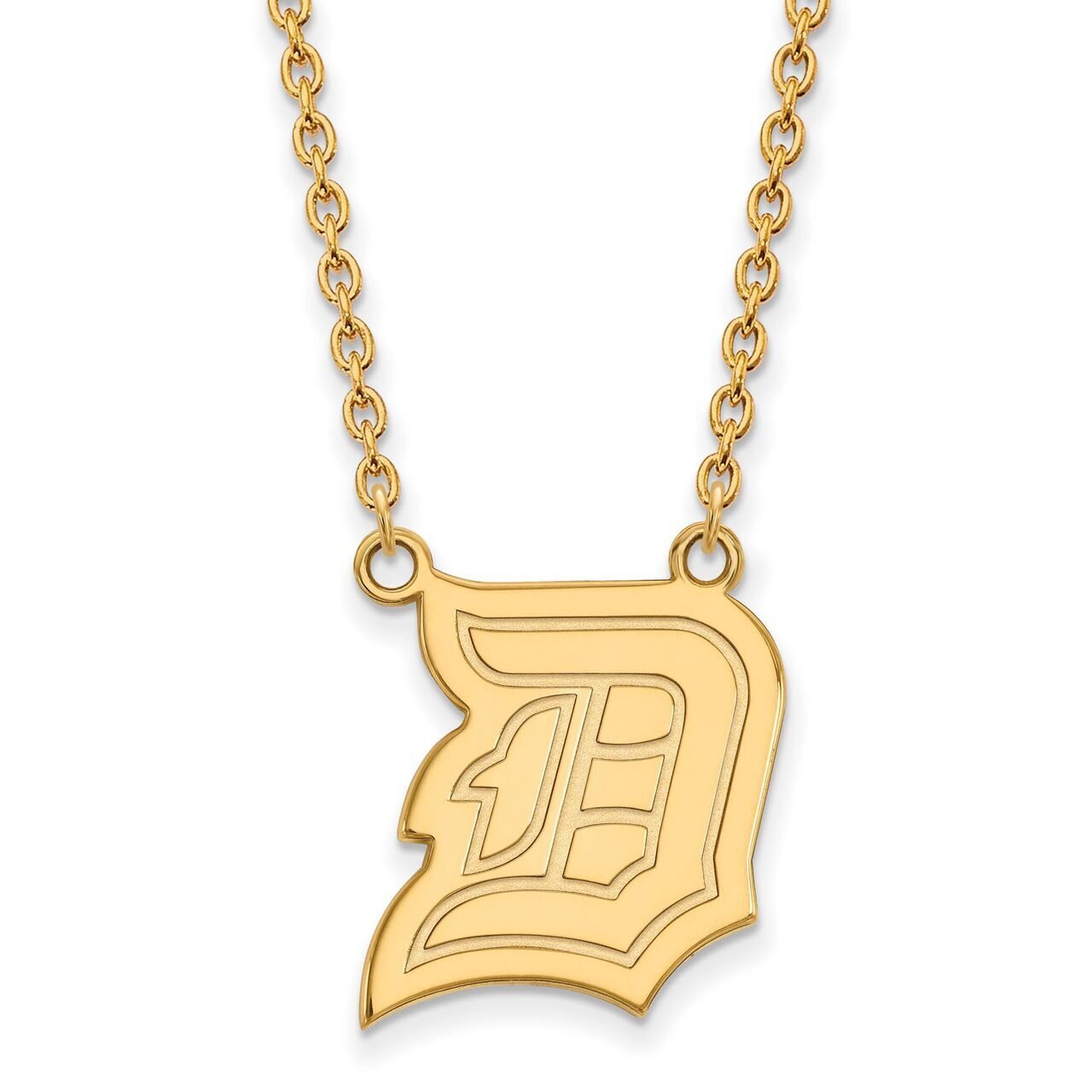 Duquesne University Large Pendant with Chain Necklace 10k Yellow Gold 1Y007DUU-18