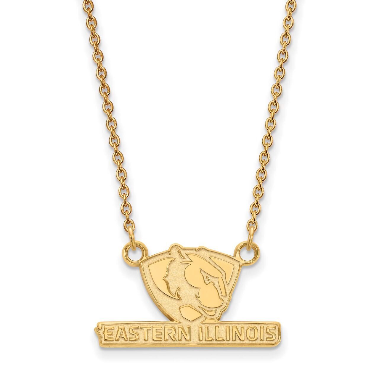 Eastern Illinois University Small Pendant with Chain Necklace 10k Yellow Gold 1Y007EIU-18