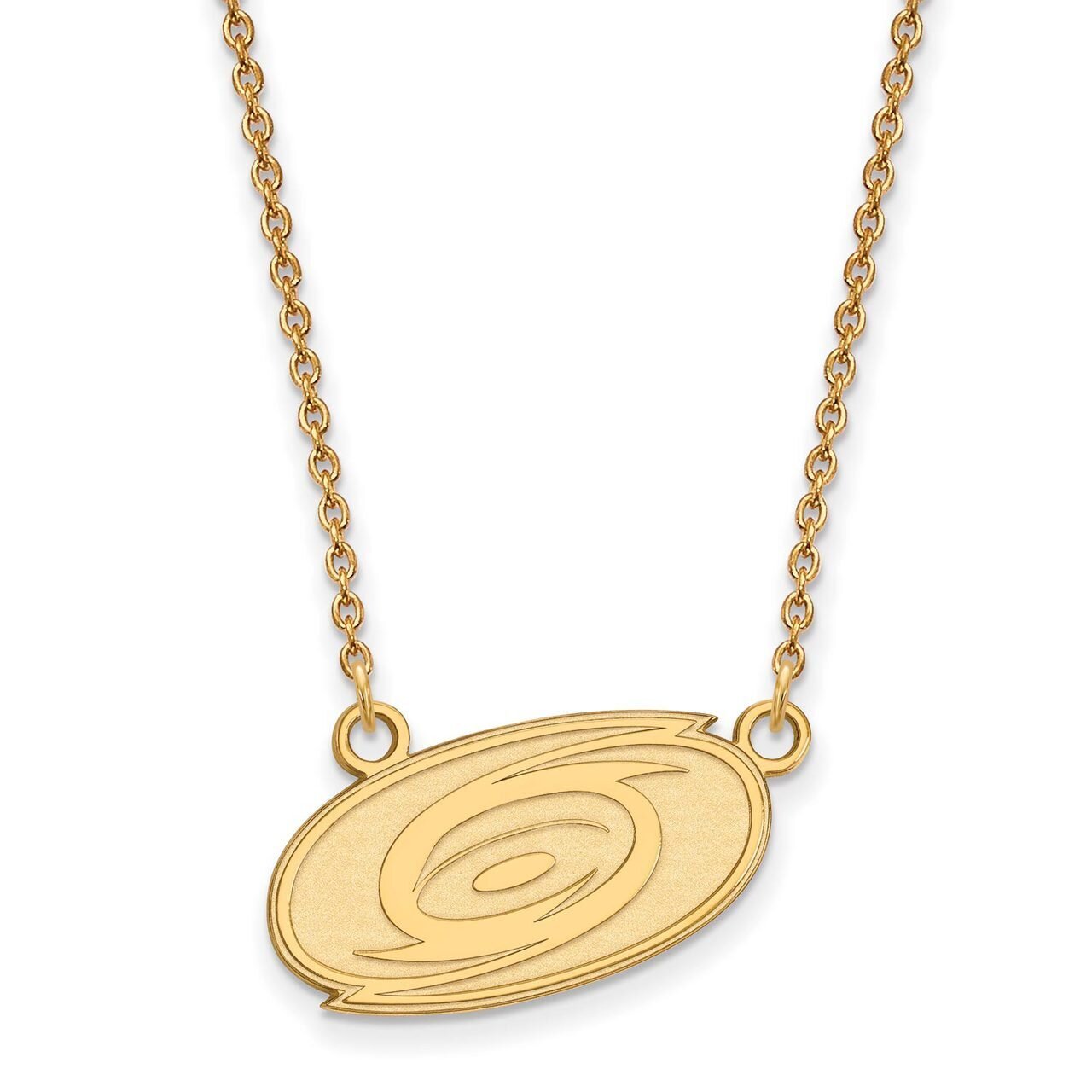 Carolina Hurricanes Small Pendant with Chain Necklace 10k Yellow Gold 1Y007HUR-18