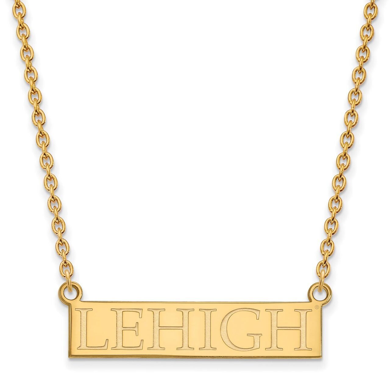 Lehigh University Large Pendant with Chain Necklace 10k Yellow Gold 1Y007LHU-18