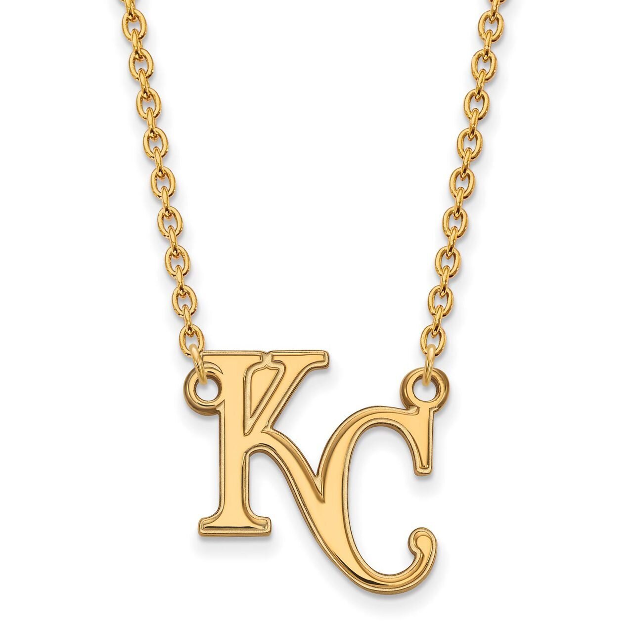 Kansas City Royals Large Pendant with Chain Necklace 10k Yellow Gold 1Y007ROY-18
