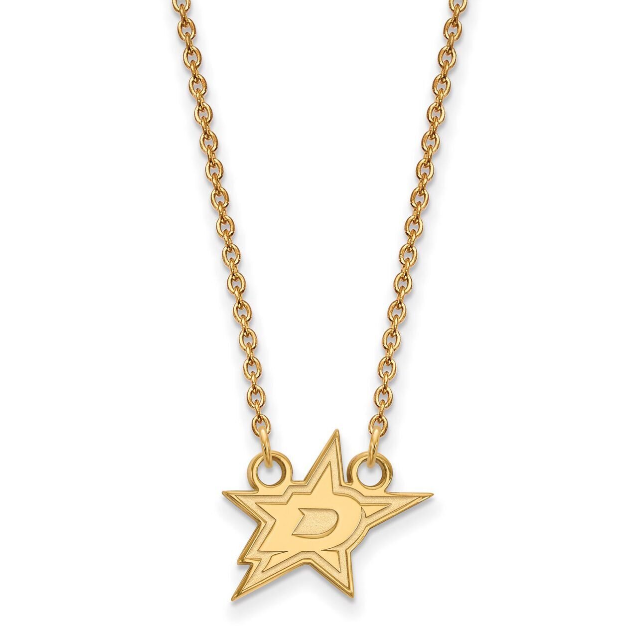 Dallas Stars Small Pendant with Chain Necklace 10k Yellow Gold 1Y007STA-18