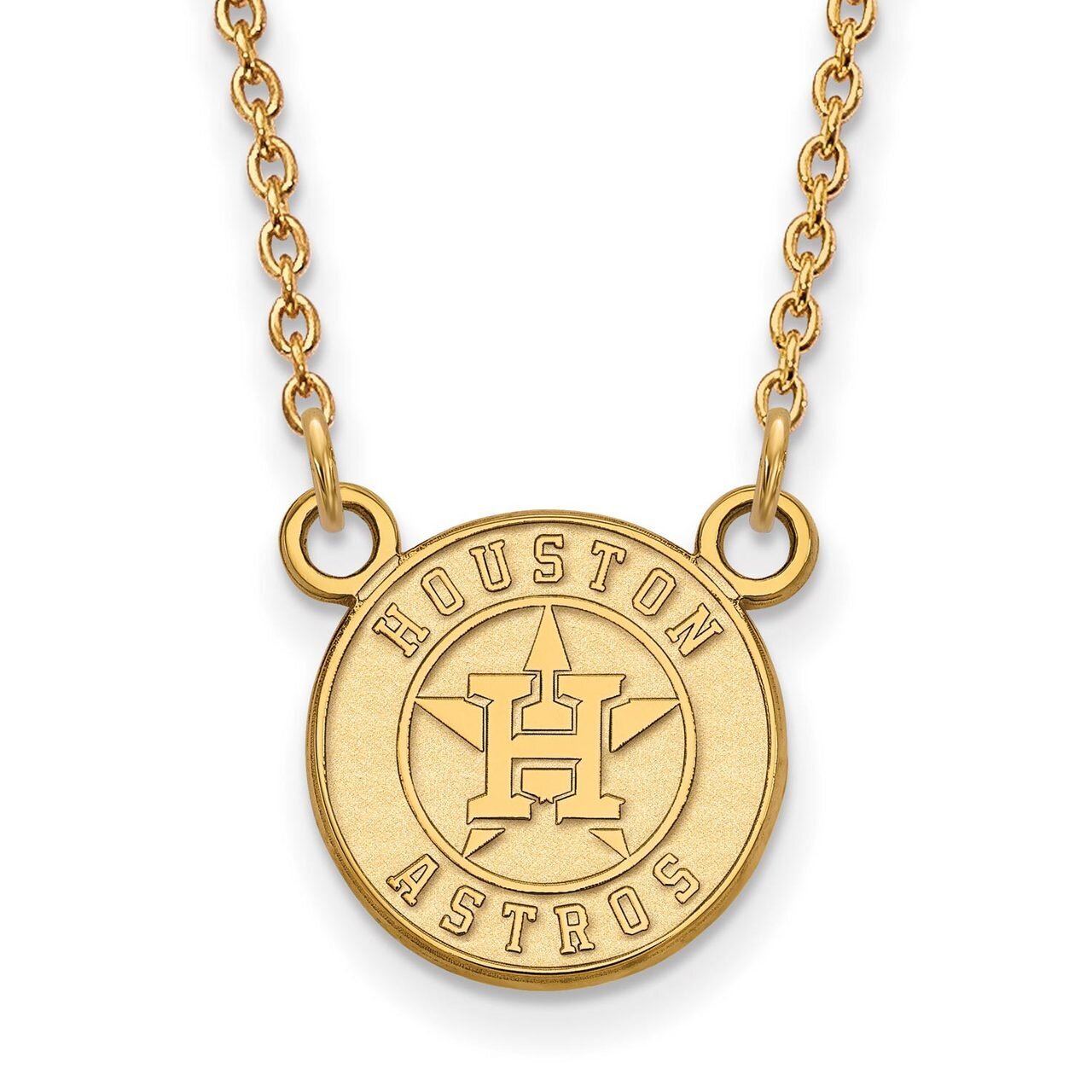 Houston Astros Small Pendant with Chain Necklace 10k Yellow Gold 1Y008AST-18, MPN: 1Y008AST-18, 886…