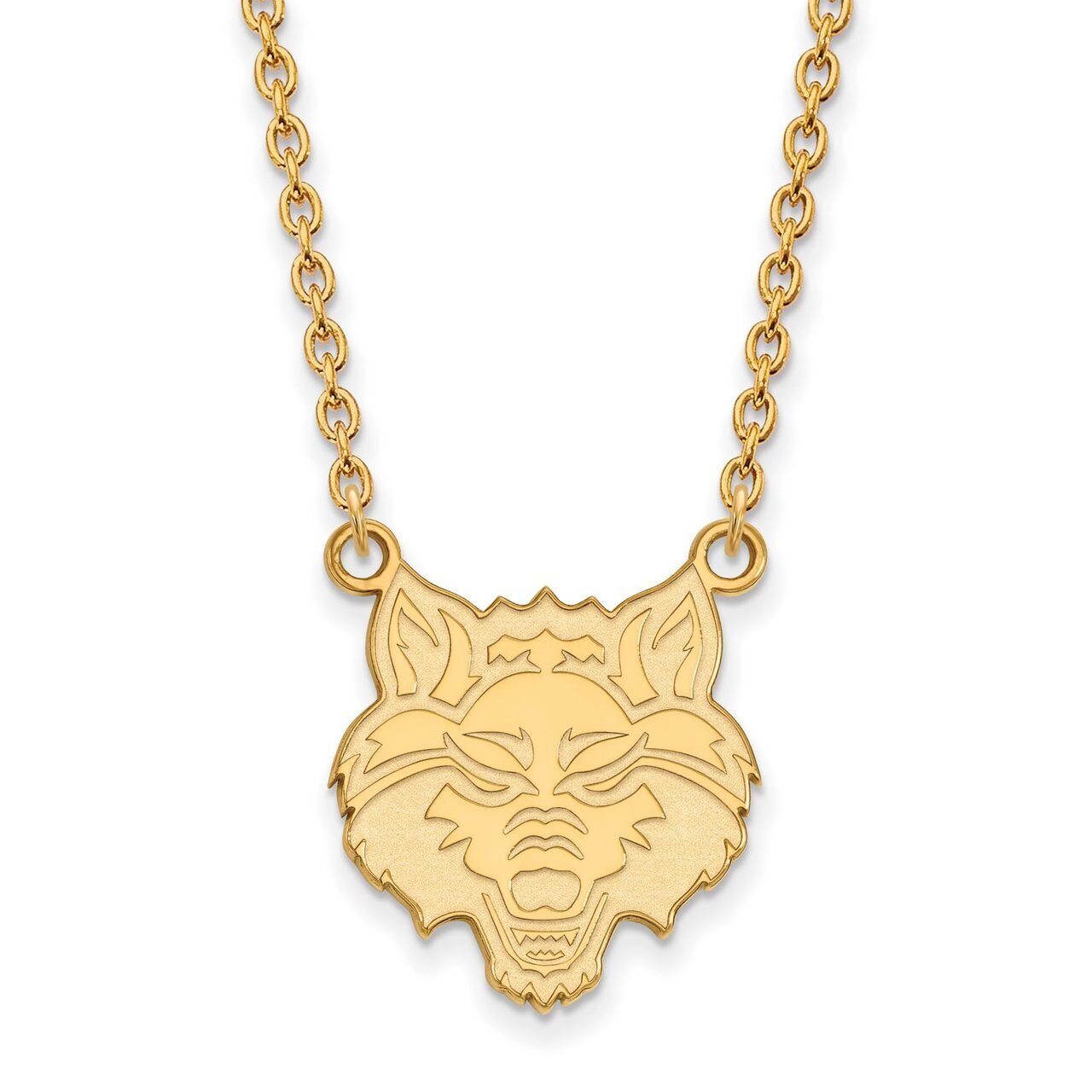 Arkansas State University Large Pendant with Chain Necklace 10k Yellow Gold 1Y008ASU-18