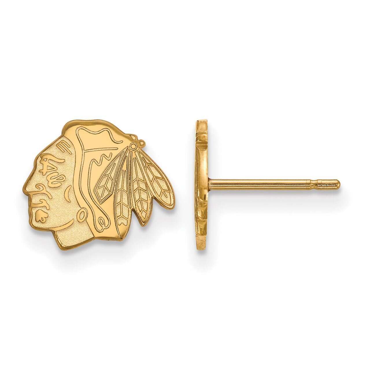 Chicago Blackhawks x-Small Post Earring 10k Yellow Gold 1Y008BLA, MPN: 1Y008BLA, 886774805061