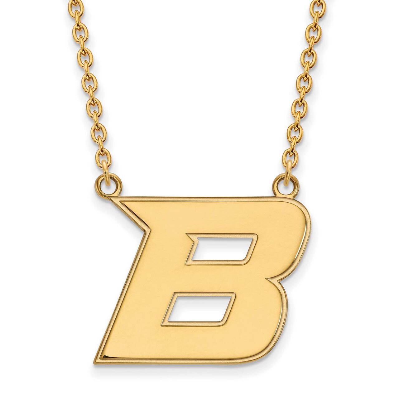 Boise State University Large Pendant with Chain Necklace 10k Yellow Gold 1Y008BOS-18