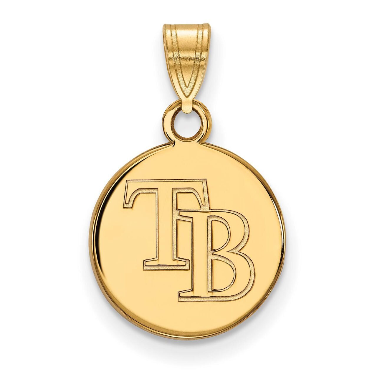Tampa Bay Rays Small Disc Pendant 10k Yellow Gold 1Y008DEV