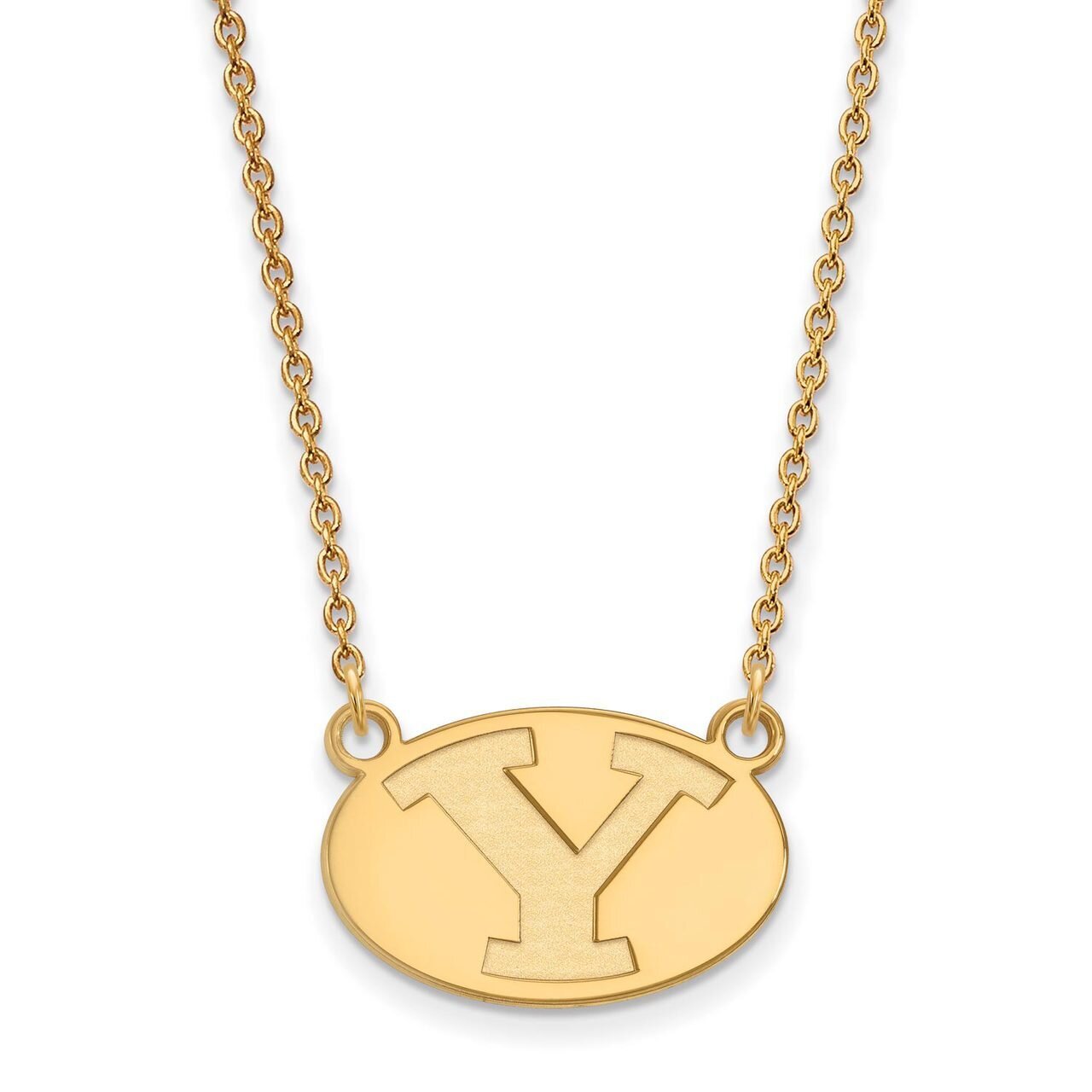 Brigham Young University Small Pendant with Chain Necklace 10k Yellow Gold 1Y009BYU-18