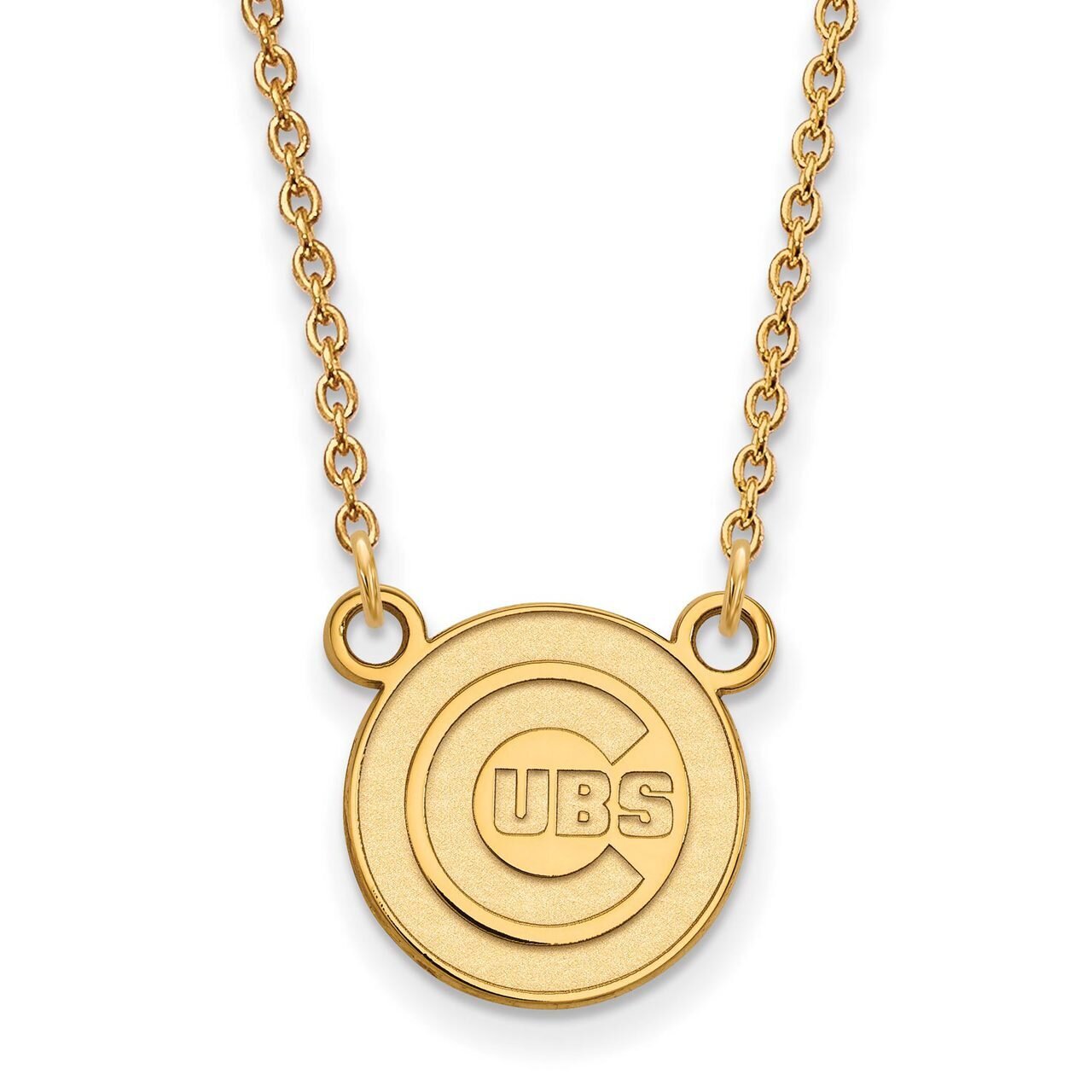 Chicago Cubs Small Pendant with Chain Necklace 10k Yellow Gold 1Y009CUB-18