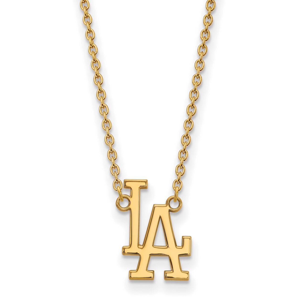 Los Angeles Dodgers Large Pendant with Chain Necklace 10k Yellow Gold 1Y009DOD-18