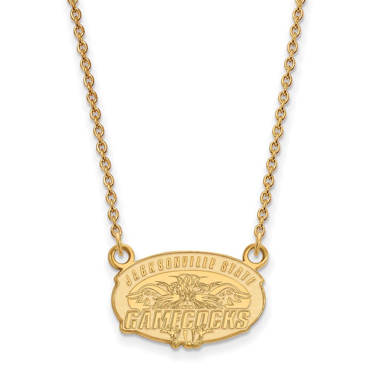 Jacksonville State University Small Pendant with Chain Necklace 10k Yellow Gold 1Y009JAC-18
