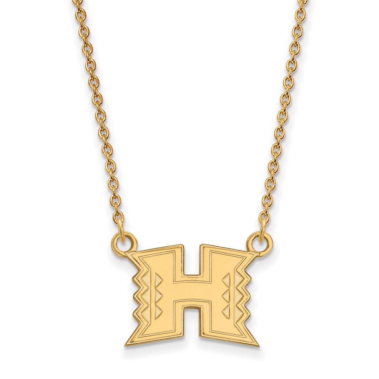 The University of Hawaii Small Pendant with Chain Necklace 10k Yellow Gold 1Y009UHI-18, MPN: 1Y009U…