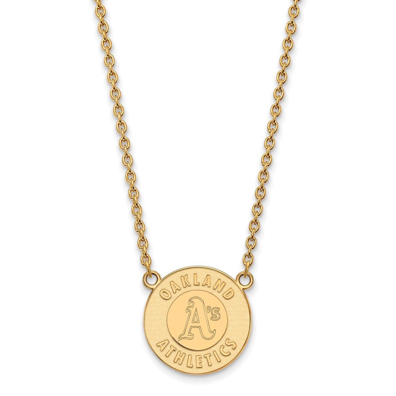 Oakland Athletics Large Pendant with Chain Necklace 10k Yellow Gold 1Y010ATH-18, MPN: 1Y010ATH-18, …