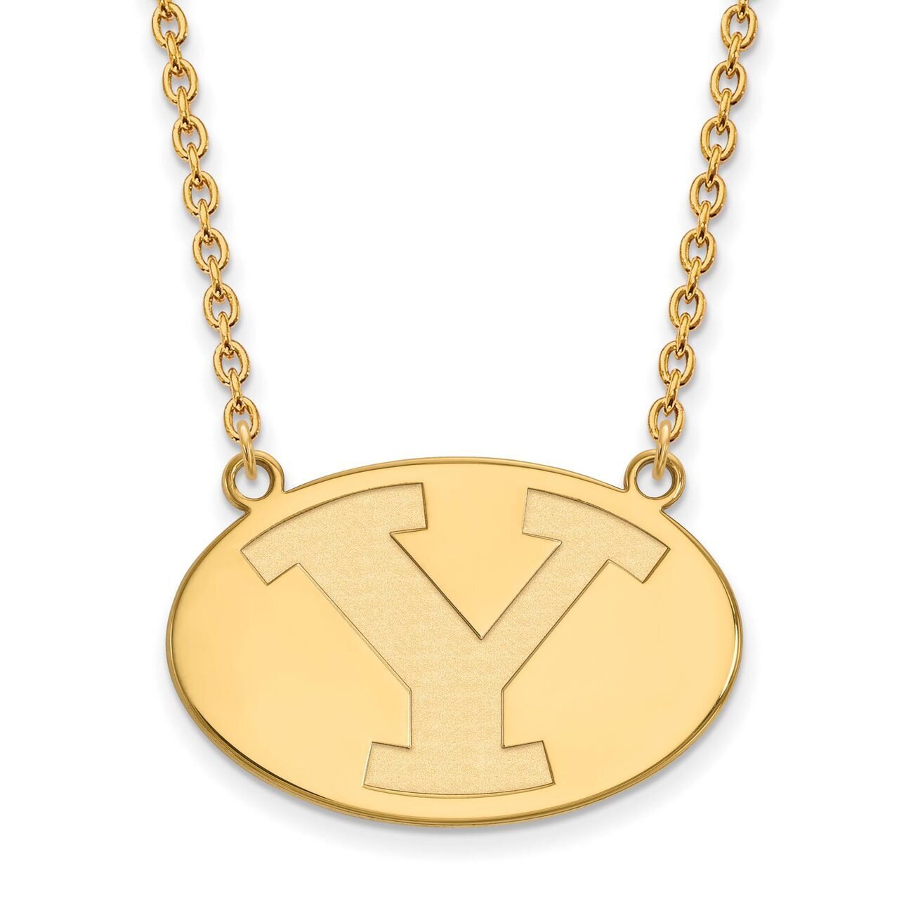Brigham Young University Large Pendant with Chain Necklace 10k Yellow Gold 1Y010BYU-18