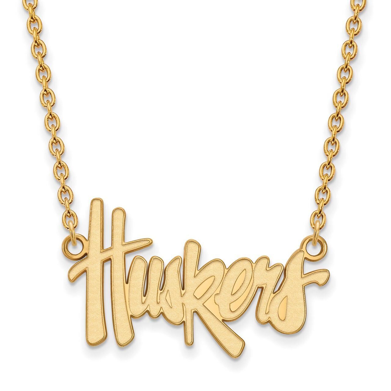 University of Nebraska Large Pendant with Chain Necklace 10k Yellow Gold 1Y010UNE-18, MPN: 1Y010UNE…