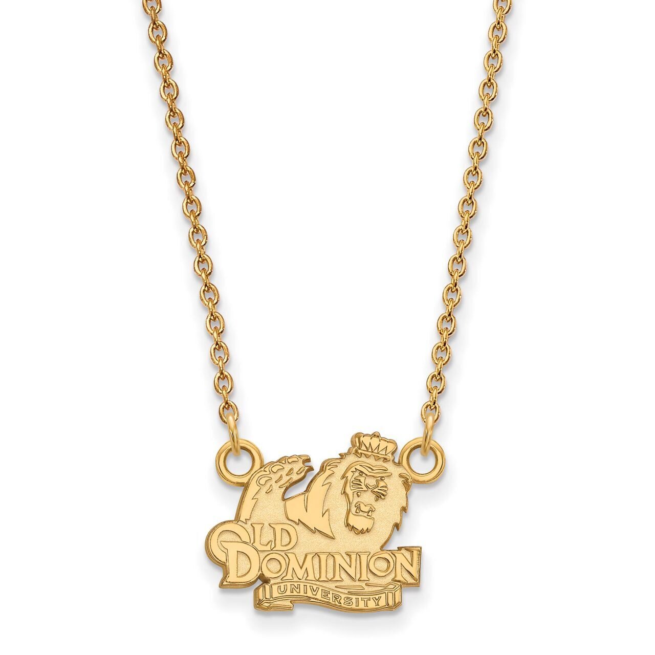 Old Dominion University Small Pendant with Chain Necklace 10k Yellow Gold 1Y011ODU-18