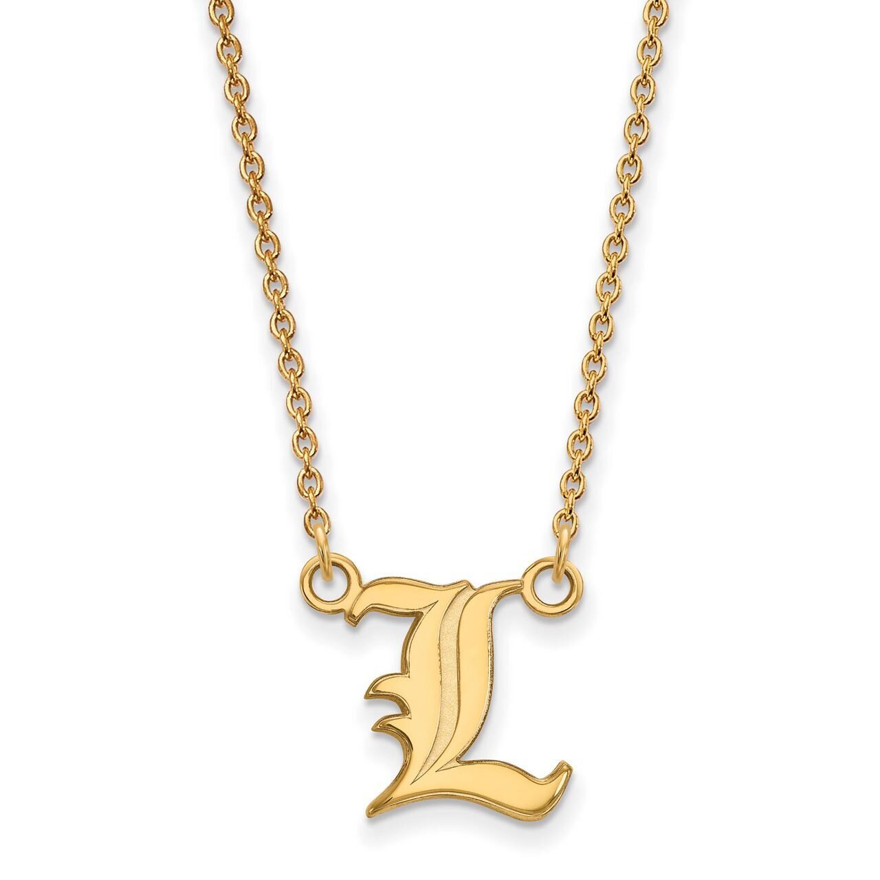 University of Louisville Small Pendant with Chain Necklace 10k Yellow Gold 1Y011UL-18, MPN: 1Y011UL…