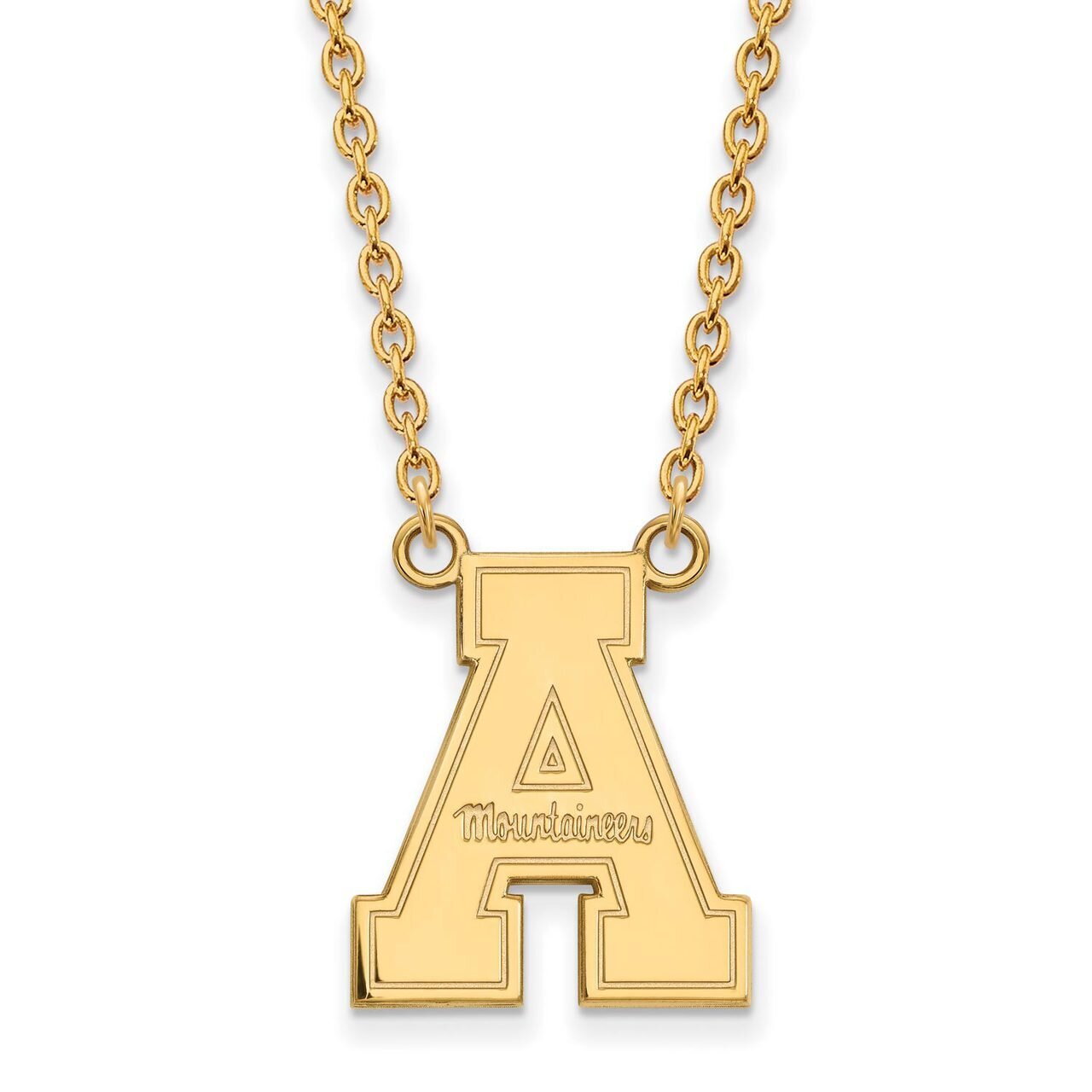 Appalachian State University Large Pendant with Chain Necklace 10k Yellow Gold 1Y012APS-18