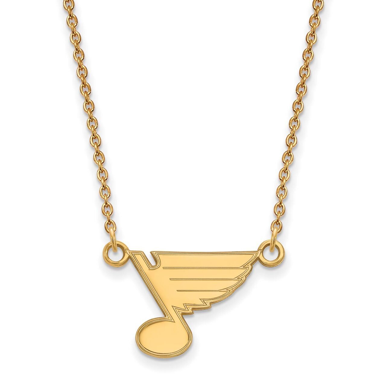 Saint Louis Blues Small Pendant with Chain Necklace 10k Yellow Gold 1Y013BLE-18
