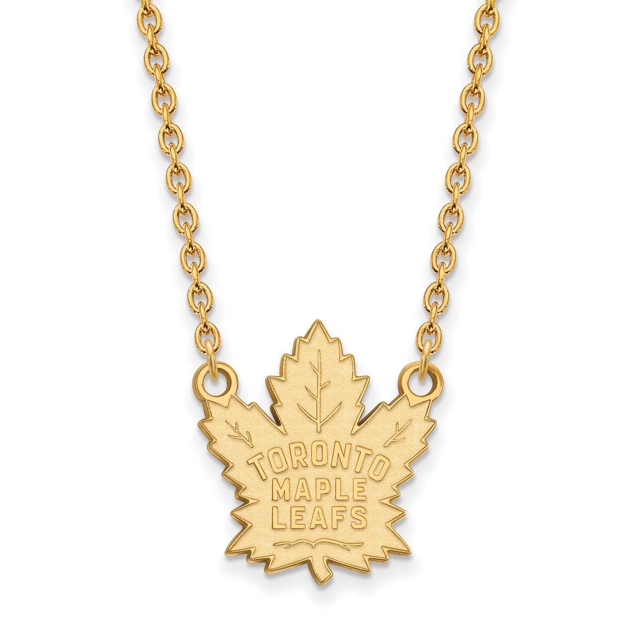 Toronto Maple Leafs Large Pendant with Chain Necklace 10k Yellow Gold 1Y013MLE-18, MPN: 1Y013MLE-18…